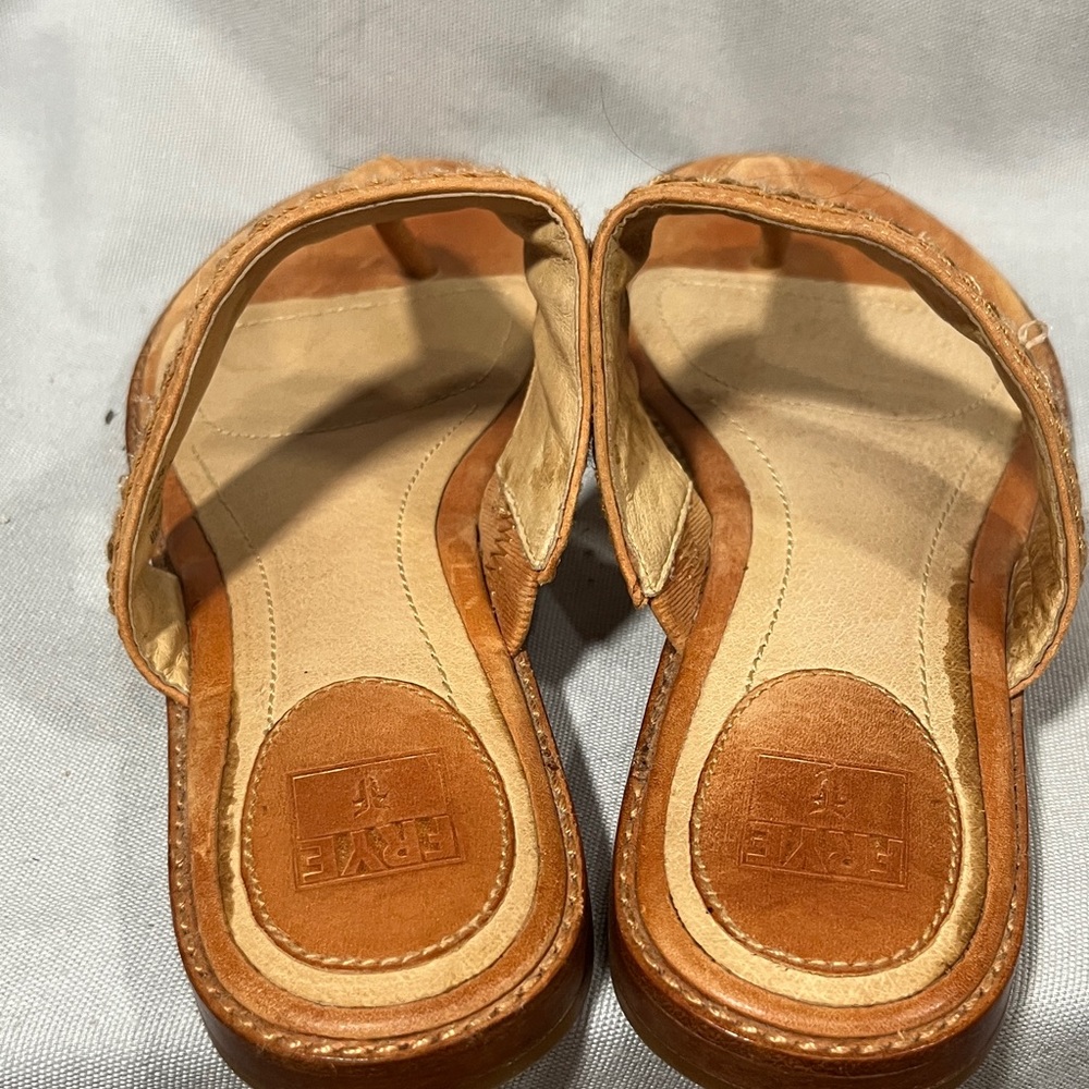 Women's 100% Leather Tan Sandals - Picture 6 of 7